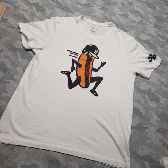 Nike BSBL Shirt Mens Large White Short Sleeve Tee Dri-fit Baseball - Picture 2 of 16